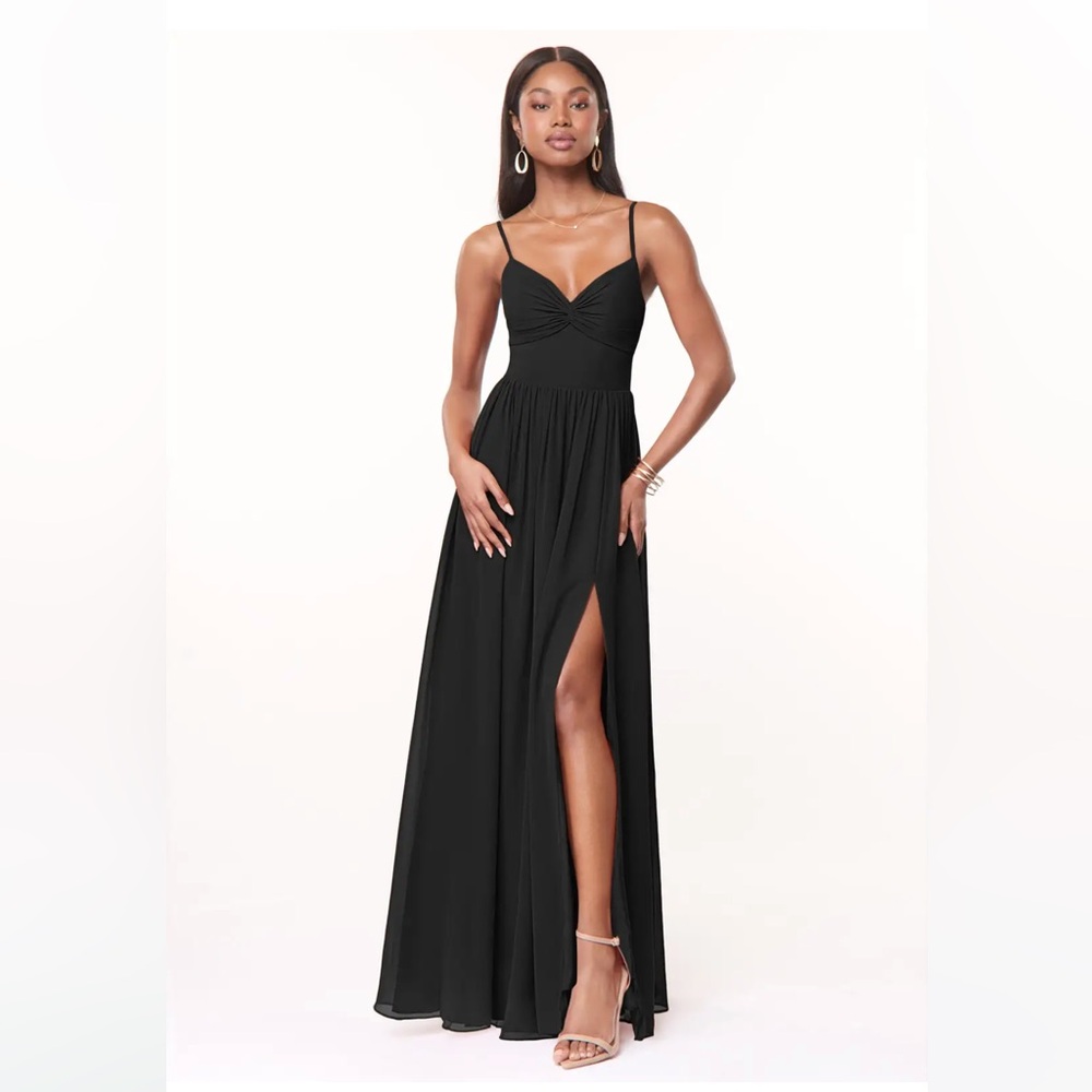 Azazie Zeya custom black dress chiffon